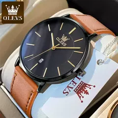 OLEVS-Relógio de quartzo minimalista ultra fino masculino, relógio de pulso im