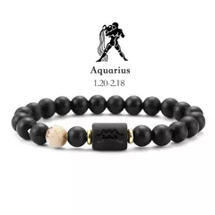 12 pulseira do zodíaco pedra natural câncer virgem leo libra pulseira senhoras - loja online
