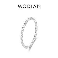 Imagem do MODIAN-925 Anel Empilhável De Prata Esterlina Para As Mulheres, Geométricos Re