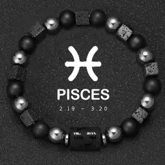 12 pulseira do zodíaco pedra natural câncer virgem leo libra pulseira senhoras na internet