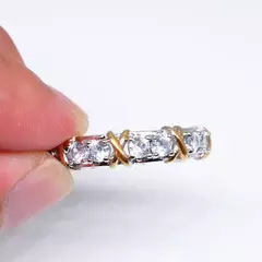 925 Prata Incrustada Anéis De Zircão Para As Mulheres, Separação De Ouro, Gl - Vaníri