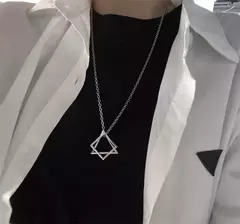 Prata cor geométrica irregular colar para mulher homem simples punk clavícula na internet