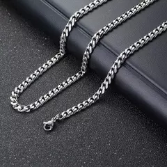 Colar vertical de aço inoxidável para homens, pingente geométrico 3D, colar g