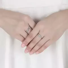 Anel de cristal zircão para homens e mulheres, prata esterlina 925, alta qualid - Vaníri