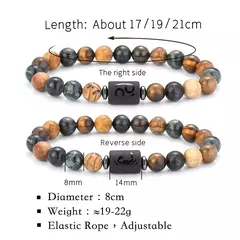 12 pulseira do zodíaco pedra natural câncer virgem leo libra pulseira senhoras