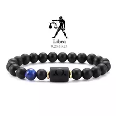 12 pulseira do zodíaco pedra natural câncer virgem leo libra pulseira senhoras na internet