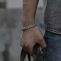 Pulseira trançada em prata 925