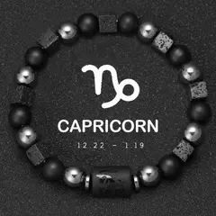 12 pulseira do zodíaco pedra natural câncer virgem leo libra pulseira senhoras - comprar online