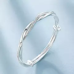 Pulseiras Weave em Prata 925 para Mulheres, Pulseiras Originais, Tamanho Ajustá - comprar online