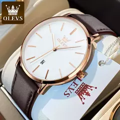 OLEVS-Relógio de quartzo minimalista ultra fino masculino, relógio de pulso im