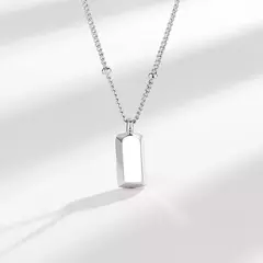 Colar de clavícula geométrica quadrada em prata esterlina 925, moda minimalist - loja online