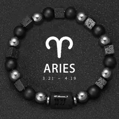 12 pulseira do zodíaco pedra natural câncer virgem leo libra pulseira senhoras - loja online