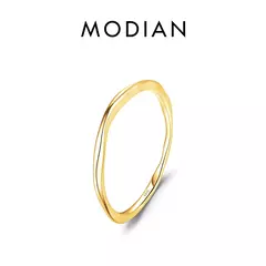 Imagem do MODIAN-925 Anel Empilhável De Prata Esterlina Para As Mulheres, Geométricos Re