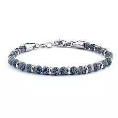 Imagem do Clássico Pulseira de hematita frisada para homens e mulheres, pedra olho de tig