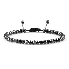 Imagem do Pulseira irregular de hematita para homens e mulheres, talão de olho de tigre,