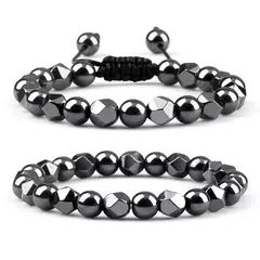 Pulseira irregular de hematita para homens e mulheres, talão de olho de tigre, - comprar online