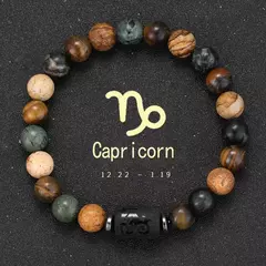 12 pulseira do zodíaco pedra natural câncer virgem leo libra pulseira senhoras - loja online
