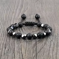 Pulseira irregular de hematita para homens e mulheres, talão de olho de tigre, - comprar online