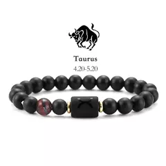 12 pulseira do zodíaco pedra natural câncer virgem leo libra pulseira senhoras