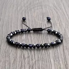 Pulseira irregular de hematita para homens e mulheres, talão de olho de tigre, - loja online