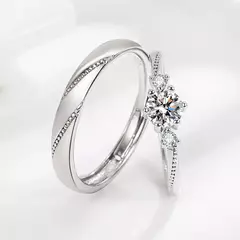 Anel de cristal zircão para homens e mulheres, prata esterlina 925, alta qualid - comprar online