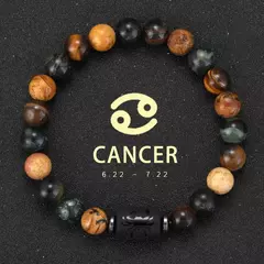 12 pulseira do zodíaco pedra natural câncer virgem leo libra pulseira senhoras - comprar online