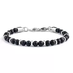 Clássico Pulseira de hematita frisada para homens e mulheres, pedra olho de tig na internet