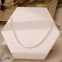 Colar de prata esterlina s925 autêntico, clavícula brilhante de 2mm, corrente