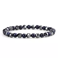 Pulseira irregular de hematita para homens e mulheres, talão de olho de tigre, na internet