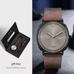 Imagem do Tomi novo 2 pçs de luxo negócios relógio masculino caixa presente conjunto si