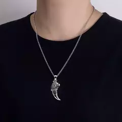 Imagem do Jóias personalizadas 925 prata esterlina redonda dragão dente pingente colar p