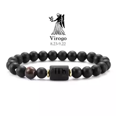 Imagem do 12 pulseira do zodíaco pedra natural câncer virgem leo libra pulseira senhoras
