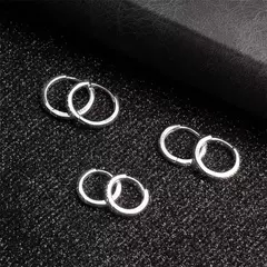 925 brincos pequenos de argola em prata esterlina para homens e mulheres, zircô - comprar online