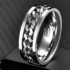 Anel Rotativo em Aço Desligado para Homens e Mulheres, Corrente Spinner, Jóias - Vaníri