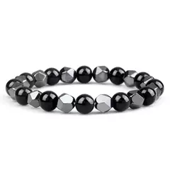 Pulseira irregular de hematita para homens e mulheres, talão de olho de tigre, - Vaníri