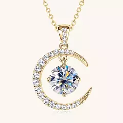 Wong Rain-Colar de pingente em prata esterlina 925, 18K Banhado a Ouro, VVS1, 3D - loja online