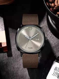 Tomi novo 2 pçs de luxo negócios relógio masculino caixa presente conjunto si - Vaníri