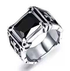 Anel cruz rubi retrô para homem, conjunto de joias personalizado, elegante, nov na internet