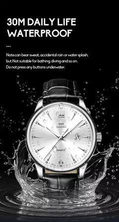 OLEVS-Relógio de quartzo de luxo masculino, pulseira de couro original de alta na internet