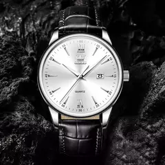 OLEVS-Relógio de quartzo de luxo masculino, pulseira de couro original de alta - comprar online