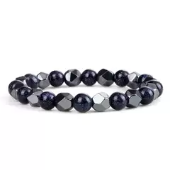 Pulseira irregular de hematita para homens e mulheres, talão de olho de tigre, na internet