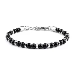Clássico Pulseira de hematita frisada para homens e mulheres, pedra olho de tig na internet