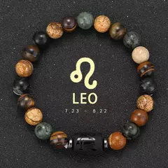 12 pulseira do zodíaco pedra natural câncer virgem leo libra pulseira senhoras