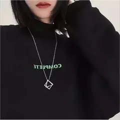 Prata cor geométrica irregular colar para mulher homem simples punk clavícula - comprar online