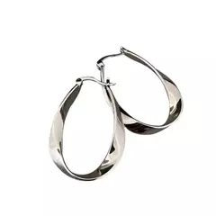 Cor Prata Geométrica Torcida Brincos de Argola para Mulheres, Mobius Faixa Brin - comprar online