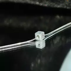 925 prata esterlina forma quadrada colar - comprar online
