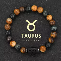 12 pulseira do zodíaco pedra natural câncer virgem leo libra pulseira senhoras - Vaníri