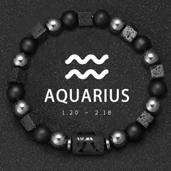 12 pulseira do zodíaco pedra natural câncer virgem leo libra pulseira senhoras - loja online