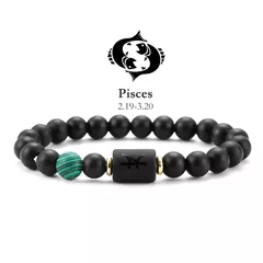 12 pulseira do zodíaco pedra natural câncer virgem leo libra pulseira senhoras - Vaníri