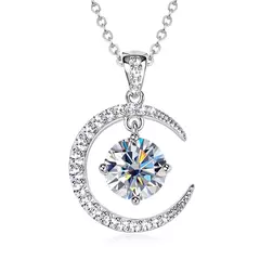 Wong Rain-Colar de pingente em prata esterlina 925, 18K Banhado a Ouro, VVS1, 3D